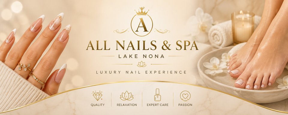 Clean nail salon stations with manicure tools.